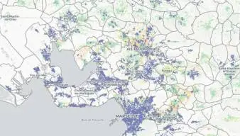 Carte de France des débits de connexion internet