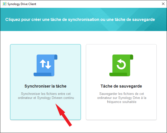 Synchroniser la tache Synology drive